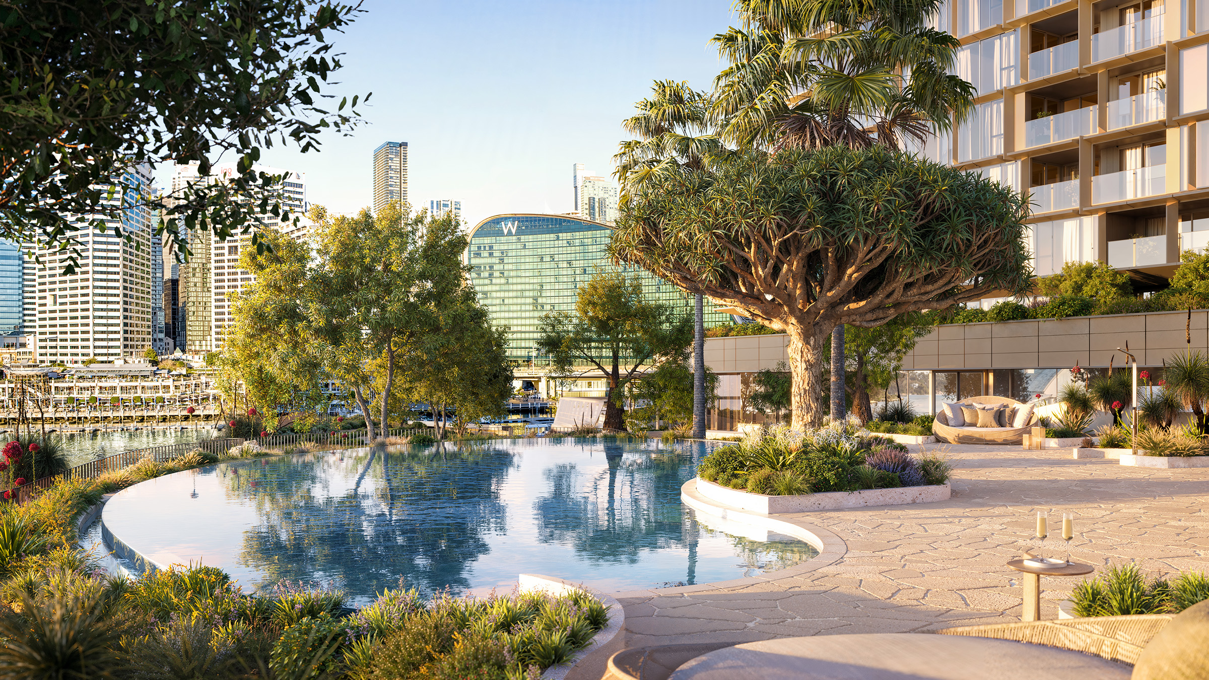 Outdoor pool east view